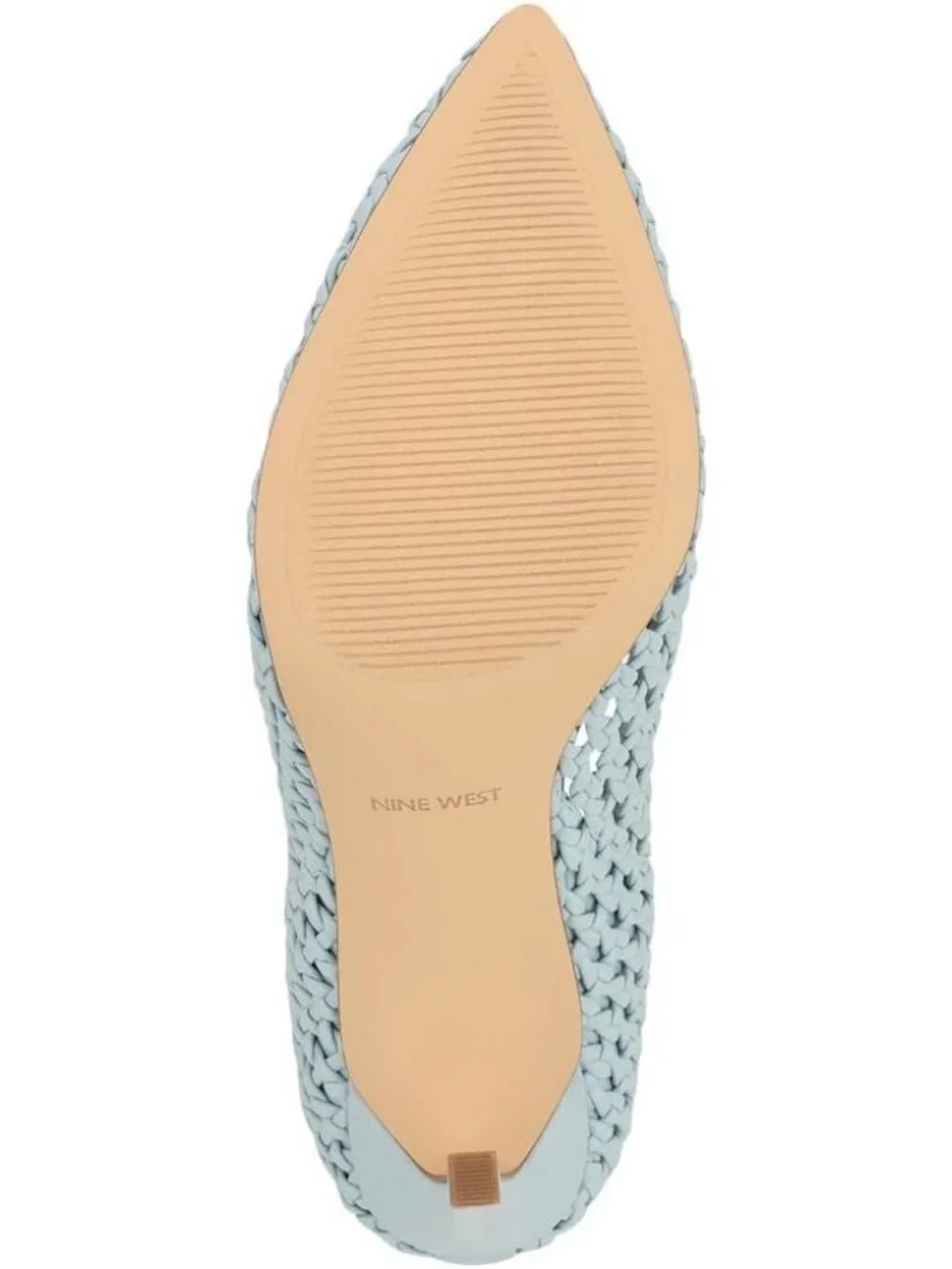 Women's Light Blue Pointed Toe Footbed Tatiana Pump Casual Covered Heel Shoes